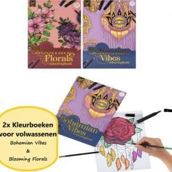 Craft Sensations Colouringbook For Adults | Set Van 2 | Geschikt Voor Markers En Kleurpotloden | 250 Grams Papier | Elk Kleurboek Voorzien Van 20 Pagina's | Kleurboek Voor Volwassenen | 40 Designs In Totaal