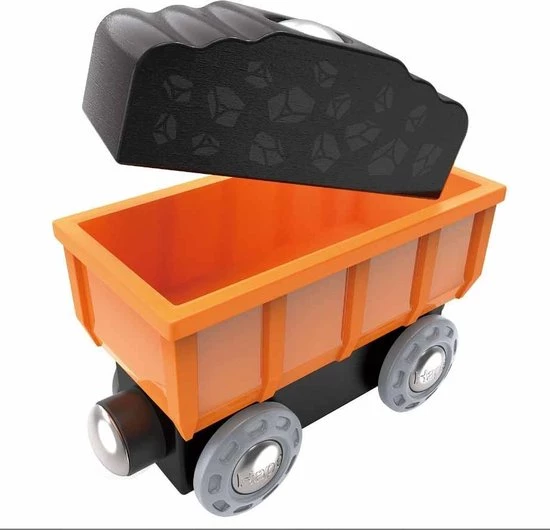 Hape Diesel Goederentrein 5-delig Groen/oranje/zwart 6 Hape Diesel Goederentrein 5-delig Groen/oranje/zwart - Afbeelding 4