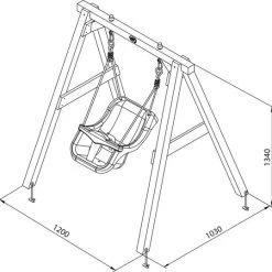 AXI Baby Schommel In Bruin Met Zitje In Grijs/Wit - FSC Hout - Babyschommel Voor Kindjes Van 9-36 Maanden - Met 4 Grondankers -duurzamer-speelgoed Verkoop 550x538 1