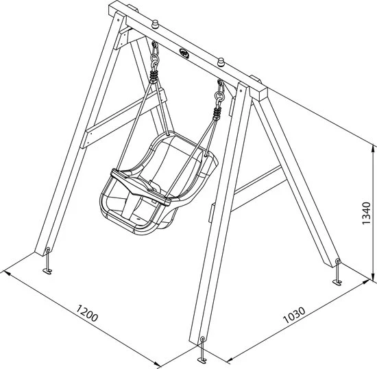 AXI Baby Schommel In Grijs/Wit Met Zitje In Grijs/Wit - FSC Hout - Babyschommel Voor Kindjes Van 9-36 Maanden - Met 4 Grondankers 8 AXI Baby Schommel In Grijs/Wit Met Zitje In Grijs/Wit - FSC Hout - Babyschommel Voor Kindjes Van 9-36 Maanden - Met 4 Grondankers - Afbeelding 6