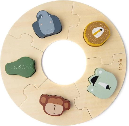 Trixie Houten Ronde Puzzel | Animals | Round Puzzle | Speelgoed 3 Trixie Houten Ronde Puzzel | Animals | Round Puzzle | Speelgoed
