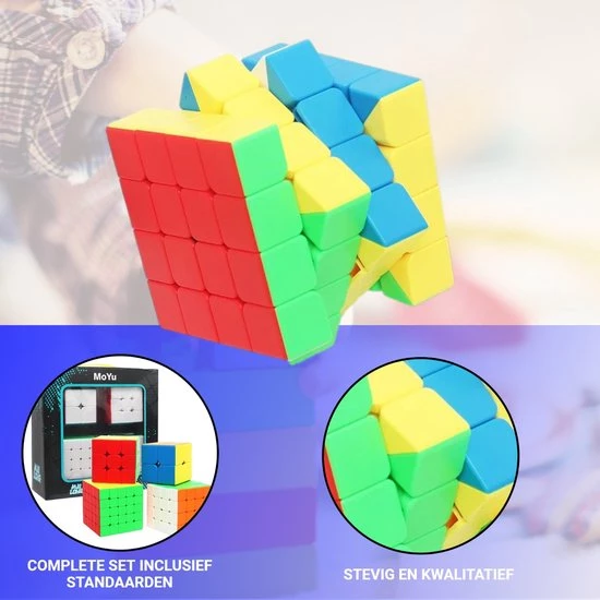 Puzzelkubus – 2x2, 3x3, 4x4, 5x5 - Extra 3x3 Puzzelkubus - Rubiks Cube - MoYu Speed Cube - Gratis 5x Cubestands - Complete Set 6 Puzzelkubus – 2x2, 3x3, 4x4, 5x5 - Extra 3x3 Puzzelkubus - Rubiks Cube - MoYu Speed Cube - Gratis 5x Cubestands - Complete Set - Afbeelding 5