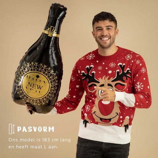 JAP Christmas JAP Foute Kersttrui - Rudolf Het Rendier - Kerstcadeau - Voor Kinderen - Kerst - 4/5 Jaar - Rood 9 JAP Christmas JAP Foute Kersttrui - Rudolf Het Rendier - Kerstcadeau - Voor Kinderen - Kerst - 4/5 Jaar - Rood - Afbeelding 7