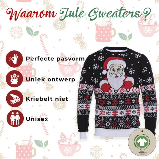 Jule Sweaters Foute Kersttrui Dames & Heren - Christmas Sweater "De Lievelingstrui Van De Kerstman" - 100% Biologisch Katoen - Kerst Trui Mannen & Vrouwen Maat XXXL 4 Jule Sweaters Foute Kersttrui Dames & Heren - Christmas Sweater "De Lievelingstrui Van De Kerstman" - 100% Biologisch Katoen - Kerst Trui Mannen & Vrouwen Maat XXXL - Afbeelding 2