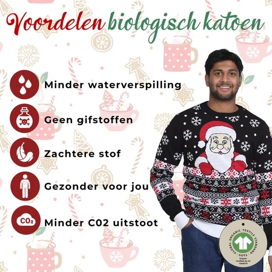 Jule Sweaters Foute Kersttrui Dames & Heren - Christmas Sweater "De Lievelingstrui Van De Kerstman" - 100% Biologisch Katoen - Kerst Trui Mannen & Vrouwen Maat XXXL 5 Jule Sweaters Foute Kersttrui Dames & Heren - Christmas Sweater "De Lievelingstrui Van De Kerstman" - 100% Biologisch Katoen - Kerst Trui Mannen & Vrouwen Maat XXXL - Afbeelding 3