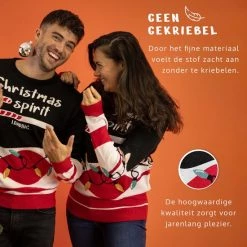 JAP Christmas JAP Foute Kersttrui - Christmas Spirit - Kerstcadeau Volwassenen - Dames En Heren - Kerst - M - Zwart -duurzamer-speelgoed Verkoop 550x550 154