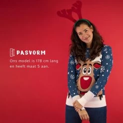 JAP Christmas JAP Foute Kersttrui - Rudolf Het Rendier - Kerstcadeau Volwassenen - Dames En Heren - Kerst - 2XL - Donker Blauw -duurzamer-speelgoed Verkoop 550x550 171