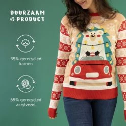 JAP Christmas JAP Foute Kersttrui - Driving Home For Christmas - Kerstcadeau Volwassenen - Dames En Heren - Kerst - M - Rood -duurzamer-speelgoed Verkoop 550x550 204