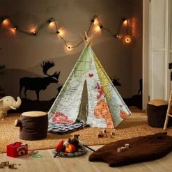 Sunny Wereldkaart Tipi Tent Multikleur Wigwam Speeltent / 100% Katoen / 120 X 120 X 160 / 2 Jaar Garantie -duurzamer-speelgoed Verkoop 550x550 211