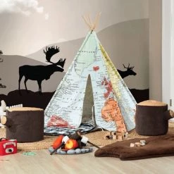 Sunny Wereldkaart Tipi Tent Multikleur Wigwam Speeltent / 100% Katoen / 120 X 120 X 160 / 2 Jaar Garantie -duurzamer-speelgoed Verkoop 550x550 217