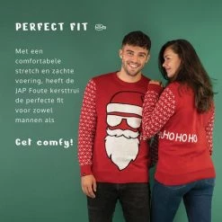 JAP Christmas JAP Foute Kersttrui - Santa Ho Ho Ho - Kerstcadeau Volwassenen - Dames En Heren - Kerst - L - Rood -duurzamer-speelgoed Verkoop 550x550 223