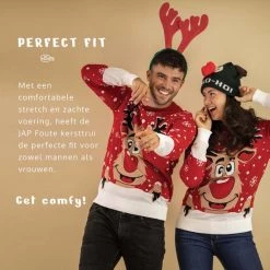 JAP Christmas JAP Foute Kersttrui - Rudolf Het Rendier - Kerstcadeau Volwassenen - Dames En Heren - Kerst - 2XL - Rood -duurzamer-speelgoed Verkoop 550x550 23