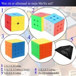 Puzzelkubus – 2x2, 3x3, 4x4, 5x5 - Extra 3x3 Puzzelkubus - Rubiks Cube - MoYu Speed Cube - Gratis 5x Cubestands - Complete Set 11 Puzzelkubus – 2x2, 3x3, 4x4, 5x5 - Extra 3x3 Puzzelkubus - Rubiks Cube - MoYu Speed Cube - Gratis 5x Cubestands - Complete Set -duurzamer-speelgoed Verkoop 550x550