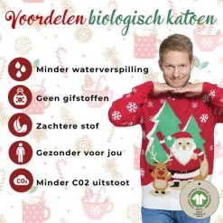 Jule Sweaters Foute Kersttrui Dames & Heren - Christmas Sweater "Kerstman En Lief Rendier" - 100% Biologisch Katoen - Kerst Trui Mannen & Vrouwen Maat XL -duurzamer-speelgoed Verkoop 550x550 269