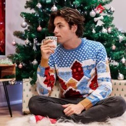 JAP Christmas JAP Foute Kersttrui - Christmas Eve - Kerstcadeau Volwassenen - Dames En Heren - L - Blauw -duurzamer-speelgoed Verkoop 550x550 310