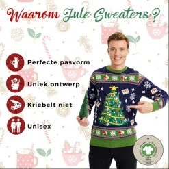 Jule Sweaters Foute Kersttrui Dames & Heren - Christmas Sweater "Prachtig Versierde Kerstboom" - 100% Biologisch Katoen - Kerst Trui Mannen & Vrouwen Maat S -duurzamer-speelgoed Verkoop 550x550 328