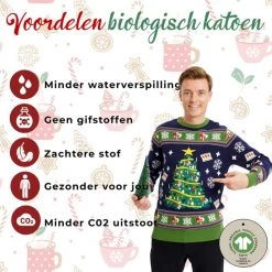Jule Sweaters Foute Kersttrui Dames & Heren - Christmas Sweater "Prachtig Versierde Kerstboom" - 100% Biologisch Katoen - Kerst Trui Mannen & Vrouwen Maat S -duurzamer-speelgoed Verkoop 550x550 329