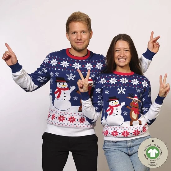 Jule Sweaters Foute Kersttrui Dames & Heren - Christmas Sweater "Beste Vrienden" - 100% Biologisch Katoen - Kerst Trui Mannen & Vrouwen Maat L 7 Jule Sweaters Foute Kersttrui Dames & Heren - Christmas Sweater "Beste Vrienden" - 100% Biologisch Katoen - Kerst Trui Mannen & Vrouwen Maat L - Afbeelding 5