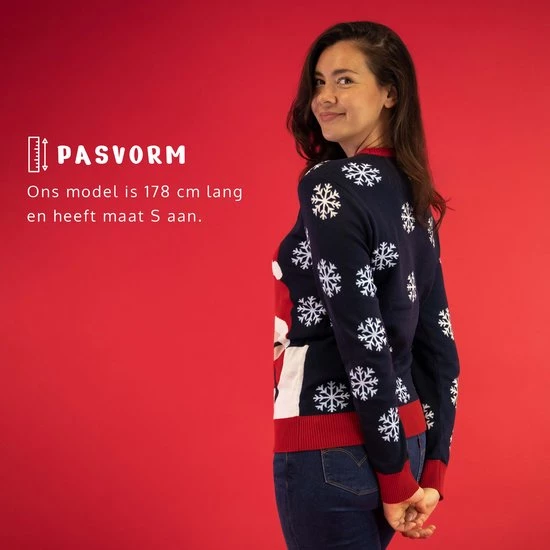 JAP Christmas JAP Foute Kersttrui - Santastring - Kerstcadeau Volwassenen - Dames En Heren - Kerst - S - Blauw 9 JAP Christmas JAP Foute Kersttrui - Santastring - Kerstcadeau Volwassenen - Dames En Heren - Kerst - S - Blauw - Afbeelding 7