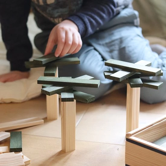 KAPLA Kleur - 40 Plankjes - Groen 4 KAPLA Kleur - 40 Plankjes - Groen - Afbeelding 2