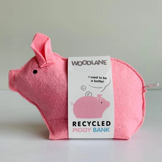 Woodlane Gerecyclede Spaarpot - Spaarvarken Roze 13 Woodlane Gerecyclede Spaarpot - Spaarvarken Roze - Afbeelding 11