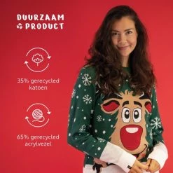 JAP Christmas JAP Foute Kersttrui - Rudolf Het Rendier - Kerstcadeau Volwassenen - Dames En Heren - Kerst - 3XL - Groen -duurzamer-speelgoed Verkoop 550x550 526