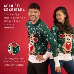 JAP Christmas JAP Foute Kersttrui - Rudolf Het Rendier - Kerstcadeau Volwassenen - Dames En Heren - Kerst - 3XL - Groen -duurzamer-speelgoed Verkoop 550x550 527