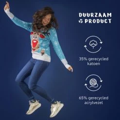 JAP Christmas JAP Foute Kersttrui - Rudolf Het Rendier - Kerstcadeau - Voor Kinderen - Kerst - 3/4 Jaar - Licht Blauw -duurzamer-speelgoed Verkoop 550x550 532