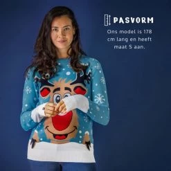 JAP Christmas JAP Foute Kersttrui - Rudolf Het Rendier - Kerstcadeau - Voor Kinderen - Kerst - 3/4 Jaar - Licht Blauw -duurzamer-speelgoed Verkoop 550x550 534