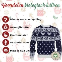 Jule Sweaters Foute Kersttrui Dames & Heren - Christmas Sweater "Klassiek Blauw" - 100% Biologisch Katoen - Kerst Trui Mannen & Vrouwen Maat XXXXL -duurzamer-speelgoed Verkoop 550x550 537