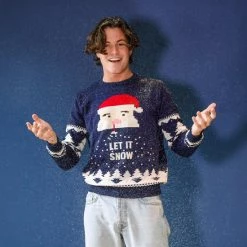 JAP Christmas JAP Foute Kersttrui - Santa Let It Snow - Kerstcadeau Volwassenen - Dames En Heren - Kerst - L - Blauw -duurzamer-speelgoed Verkoop 550x550 553