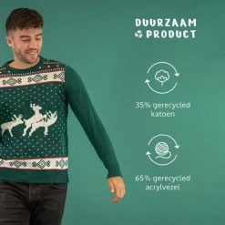 JAP Christmas JAP Foute Kersttrui - Rendier Trio - Kerstcadeau Volwassenen - Dames En Heren - Kerst - 4XL - Blauw -duurzamer-speelgoed Verkoop 550x550 588