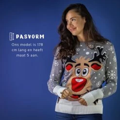 JAP Christmas JAP Foute Kersttrui - Rudolf Het Rendier - Kerstcadeau Volwassenen - Dames En Heren - Kerst - M - Grijs -duurzamer-speelgoed Verkoop 550x550 615