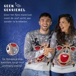 JAP Christmas JAP Foute Kersttrui - Rudolf Het Rendier - Kerstcadeau Volwassenen - Dames En Heren - Kerst - XL - Grijs -duurzamer-speelgoed Verkoop 550x550 620