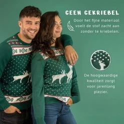JAP Christmas JAP Foute Kersttrui - Rendier Trio - Kerstcadeau Volwassenen - Dames En Heren - Kerst - 3XL - Blauw -duurzamer-speelgoed Verkoop 550x550 663
