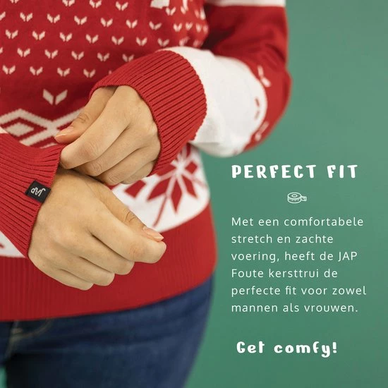 JAP Christmas JAP Foute Kersttrui - Classic One - Kerstcadeau Volwassenen - Dames En Heren - Kerst - L - Rood 5 JAP Christmas JAP Foute Kersttrui - Classic One - Kerstcadeau Volwassenen - Dames En Heren - Kerst - L - Rood - Afbeelding 3