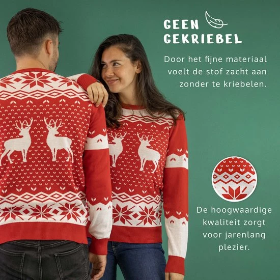 JAP Christmas JAP Foute Kersttrui - Classic One - Kerstcadeau Volwassenen - Dames En Heren - Kerst - L - Rood 7 JAP Christmas JAP Foute Kersttrui - Classic One - Kerstcadeau Volwassenen - Dames En Heren - Kerst - L - Rood - Afbeelding 5