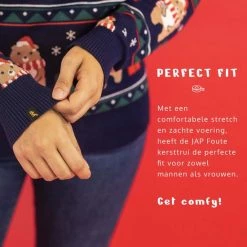 JAP Christmas JAP Foute Kersttrui - Beer Met Geschenk - Kerstcadeau Volwassenen - Dames En Heren - Kerst - M - Donker Blauw -duurzamer-speelgoed Verkoop 550x550 693