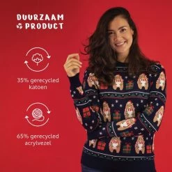 JAP Christmas JAP Foute Kersttrui - Beer Met Geschenk - Kerstcadeau Volwassenen - Dames En Heren - Kerst - M - Donker Blauw -duurzamer-speelgoed Verkoop 550x550 694