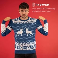 JAP Christmas JAP Foute Kersttrui - Classic One - Kerstcadeau Volwassenen - Dames En Heren - Kerst - 4XL - Blauw -duurzamer-speelgoed Verkoop 550x550 754