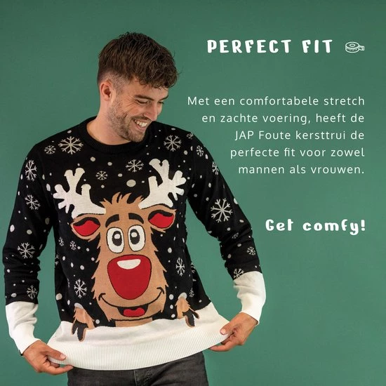 JAP Christmas JAP Foute Kersttrui - Rudolf Het Rendier - Kerstcadeau Volwassenen - Dames En Heren - Kerst - 3XL - Zwart 5 JAP Christmas JAP Foute Kersttrui - Rudolf Het Rendier - Kerstcadeau Volwassenen - Dames En Heren - Kerst - 3XL - Zwart - Afbeelding 3