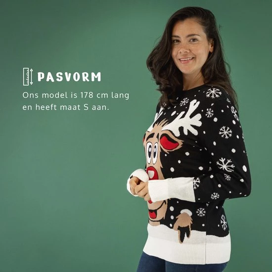 JAP Christmas JAP Foute Kersttrui - Rudolf Het Rendier - Kerstcadeau Volwassenen - Dames En Heren - Kerst - 3XL - Zwart 8 JAP Christmas JAP Foute Kersttrui - Rudolf Het Rendier - Kerstcadeau Volwassenen - Dames En Heren - Kerst - 3XL - Zwart - Afbeelding 6