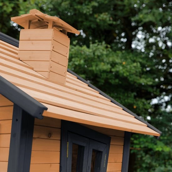 AXI Robin Speelhuis In Bruin/Antraciet - Met Veranda En Grijze Glijbaan - Speelhuisje Op Palen Met Veranda - FSC Hout - Speeltoestel Voor De Tuin 14 AXI Robin Speelhuis In Bruin/Antraciet - Met Veranda En Grijze Glijbaan - Speelhuisje Op Palen Met Veranda - FSC Hout - Speeltoestel Voor De Tuin - Afbeelding 12