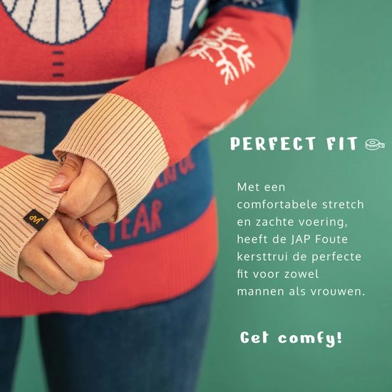 JAP Christmas JAP Foute Kersttrui - Wine-derfull - Kerstcadeau Volwassenen - Dames En Heren - Kerst - S - Blauw 5 JAP Christmas JAP Foute Kersttrui - Wine-derfull - Kerstcadeau Volwassenen - Dames En Heren - Kerst - S - Blauw - Afbeelding 3