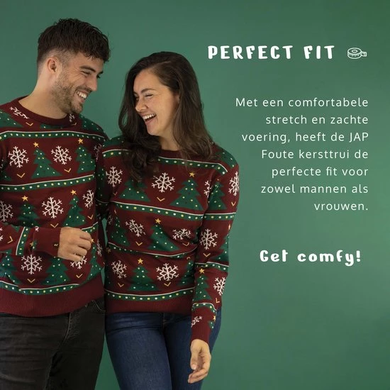 JAP Christmas JAP Foute Kersttrui - Christmas Tree - Kerstcadeau Volwassenen - Dames En Heren - Kerst - L - Donker Rood 5 JAP Christmas JAP Foute Kersttrui - Christmas Tree - Kerstcadeau Volwassenen - Dames En Heren - Kerst - L - Donker Rood - Afbeelding 3