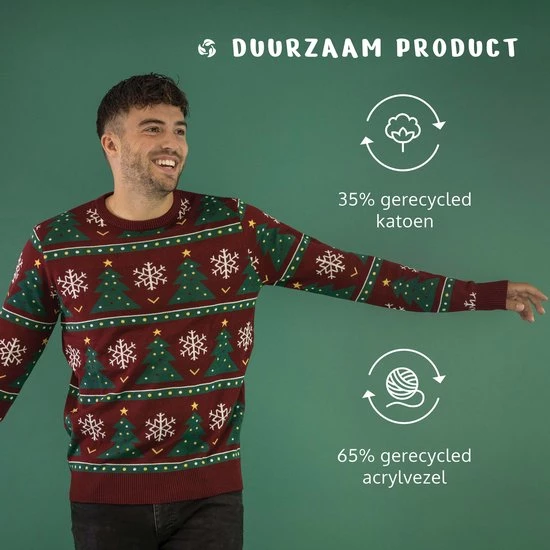 JAP Christmas JAP Foute Kersttrui - Christmas Tree - Kerstcadeau Volwassenen - Dames En Heren - Kerst - L - Donker Rood 6 JAP Christmas JAP Foute Kersttrui - Christmas Tree - Kerstcadeau Volwassenen - Dames En Heren - Kerst - L - Donker Rood - Afbeelding 4