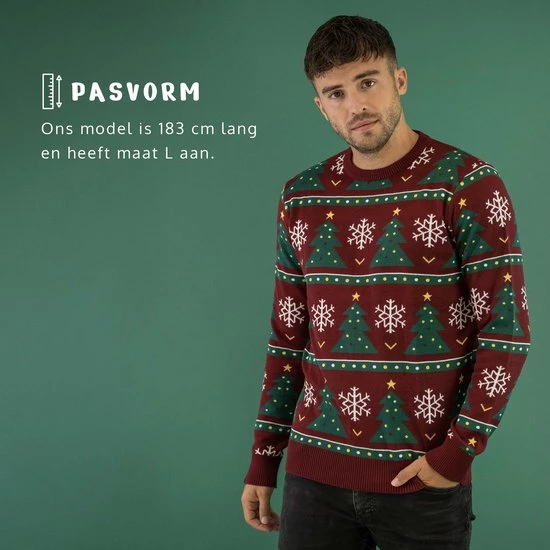 JAP Christmas JAP Foute Kersttrui - Christmas Tree - Kerstcadeau Volwassenen - Dames En Heren - Kerst - L - Donker Rood 9 JAP Christmas JAP Foute Kersttrui - Christmas Tree - Kerstcadeau Volwassenen - Dames En Heren - Kerst - L - Donker Rood - Afbeelding 7