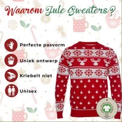 Jule Sweaters Foute Kersttrui Dames & Heren - Christmas Sweater "Klassiek Rood" - 100% Biologisch Katoen - Kerst Trui Mannen & Vrouwen Maat XXL -duurzamer-speelgoed Verkoop 550x550 885