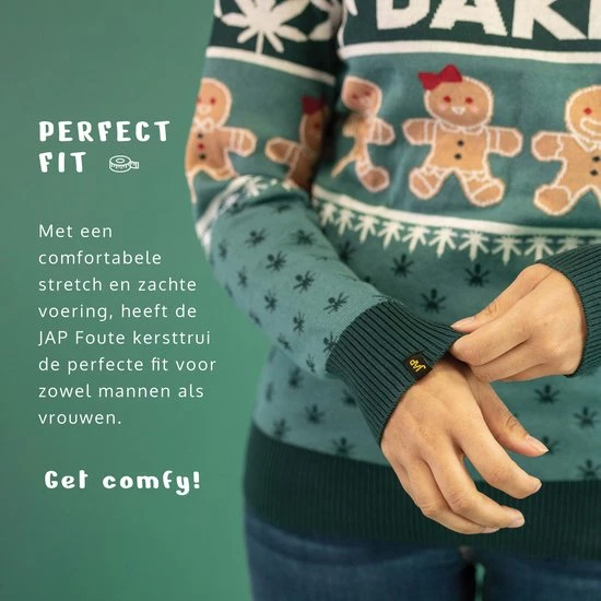 JAP Christmas JAP Foute Kersttrui - Let's Get Baked - Kerstcadeau Volwassenen - Dames En Heren - Kerst - XL - Groen 5 JAP Christmas JAP Foute Kersttrui - Let's Get Baked - Kerstcadeau Volwassenen - Dames En Heren - Kerst - XL - Groen - Afbeelding 3