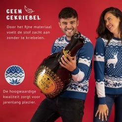 JAP Christmas JAP Foute Kersttrui - Classic One - Kerstcadeau Volwassenen - Dames En Heren - Kerst - S - Blauw -duurzamer-speelgoed Verkoop 550x550 964